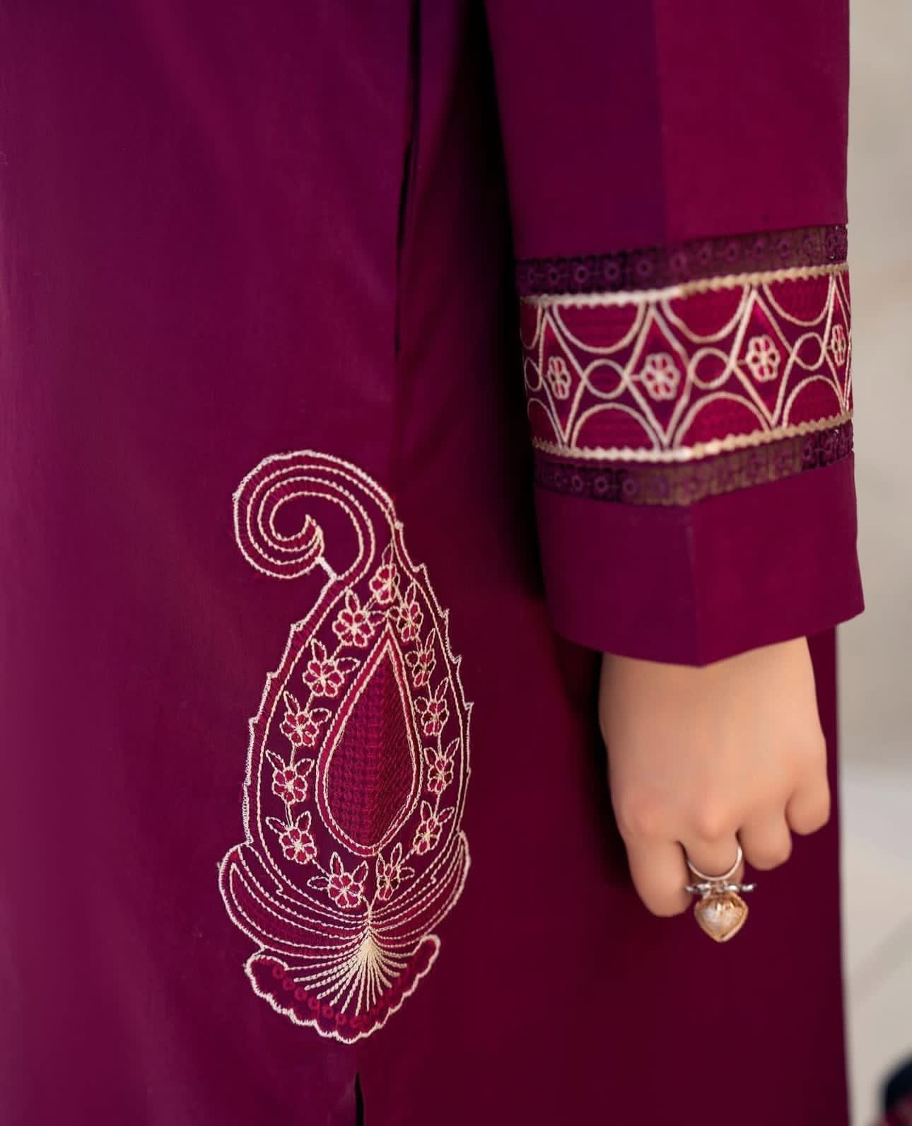 Calico emnroided 3 peice dress