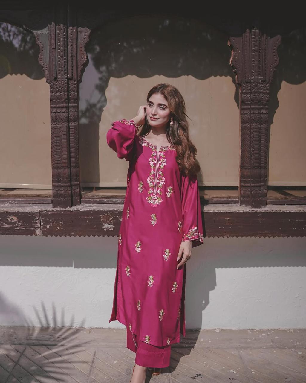 Dhanak embroided 2 peice
