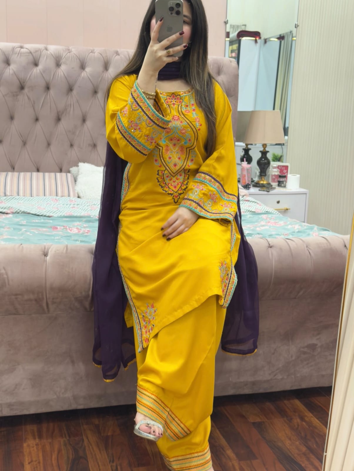 RANGREZA EMBROIDERED 3PC (FARSHI)*