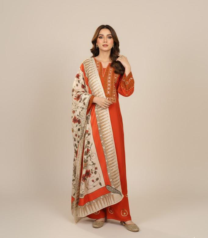 AYAT- 3PC EMBROIDERED WITH*
DIGITAL DUPPATA