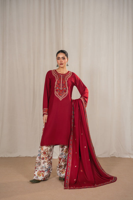 KESAR EMBROIDERED 3PC (FARSHI)