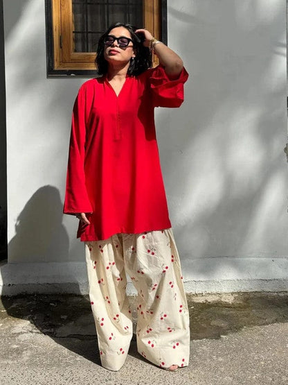 Cherry Embroided 2 peice dress