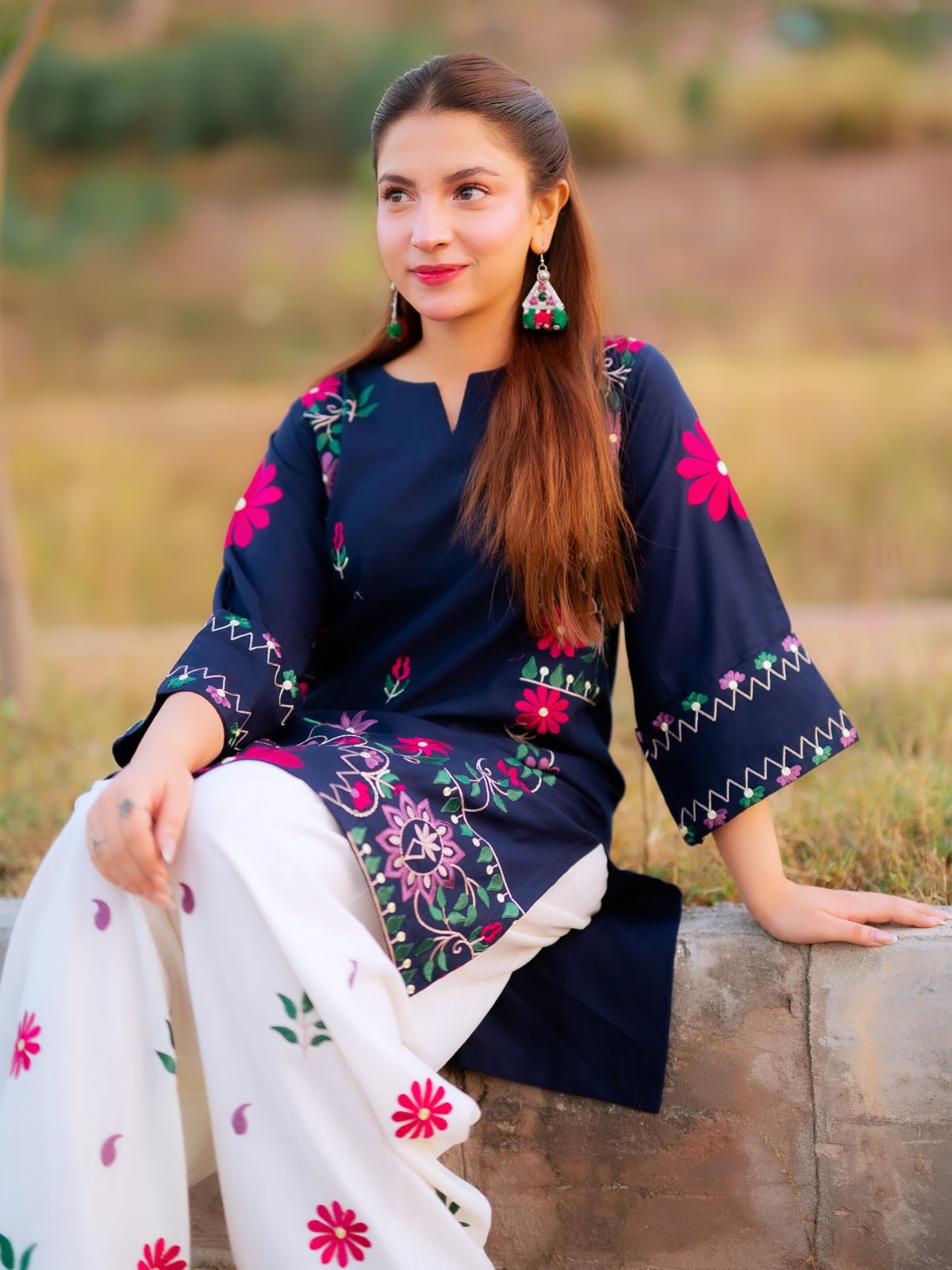 Dananeer embroidery 2 peice