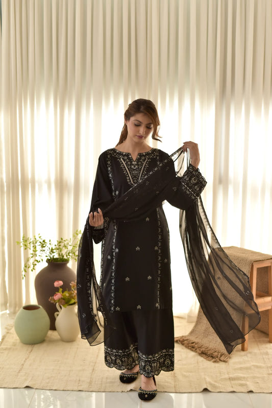 BAREEN 3pc embroidery Dress