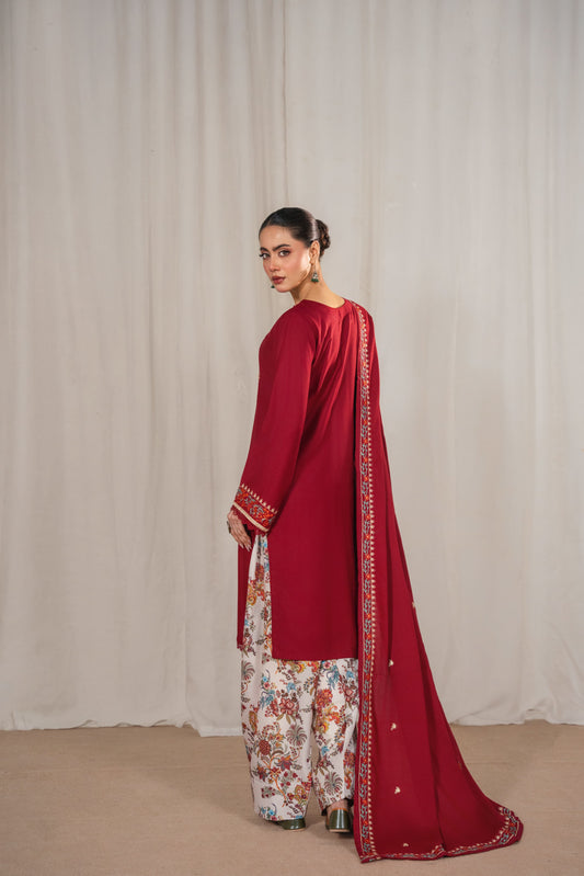 KESAR EMBROIDERED 3PC (FARSHI