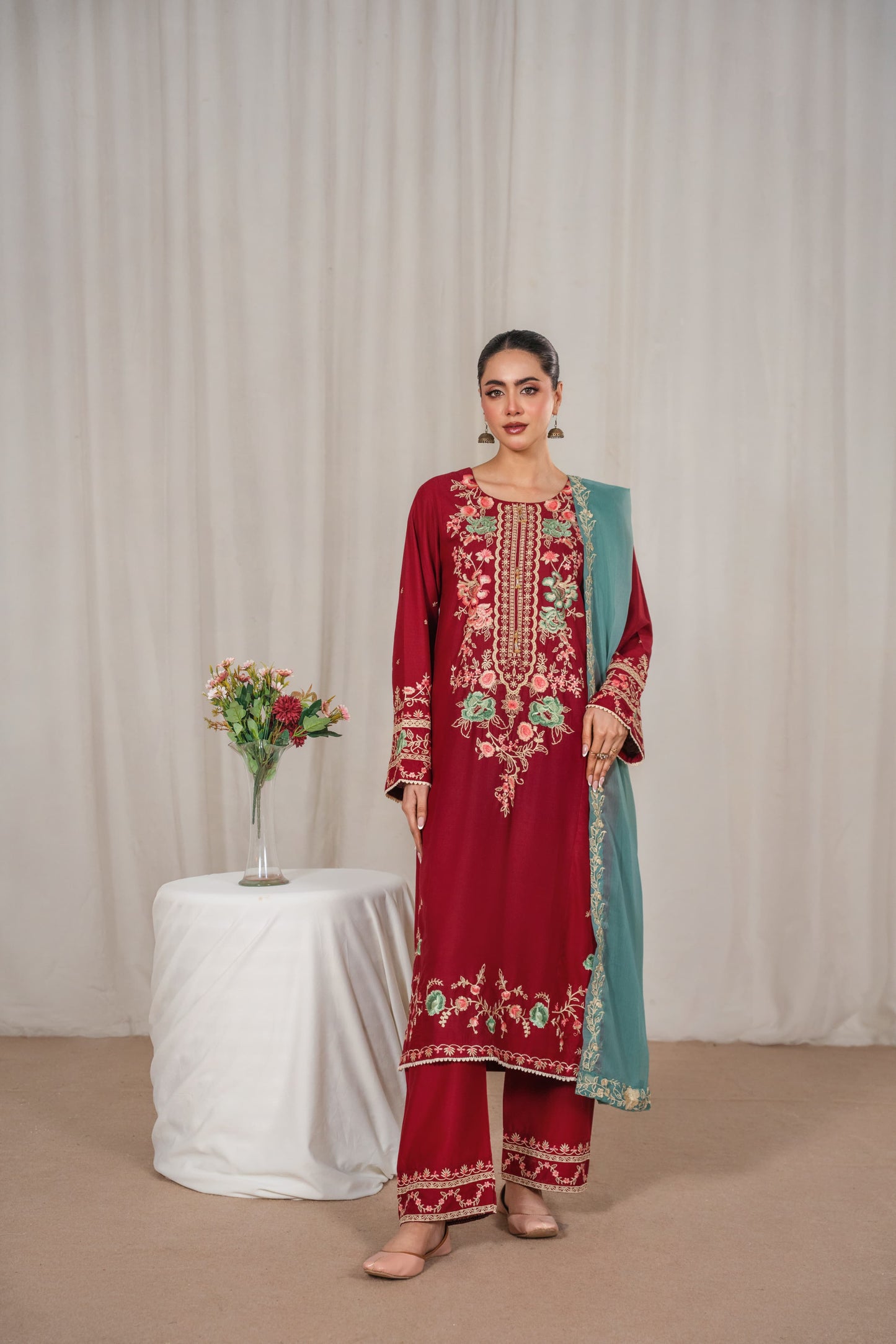 AROHA EMBROIDERED 3PC (DUPPATA