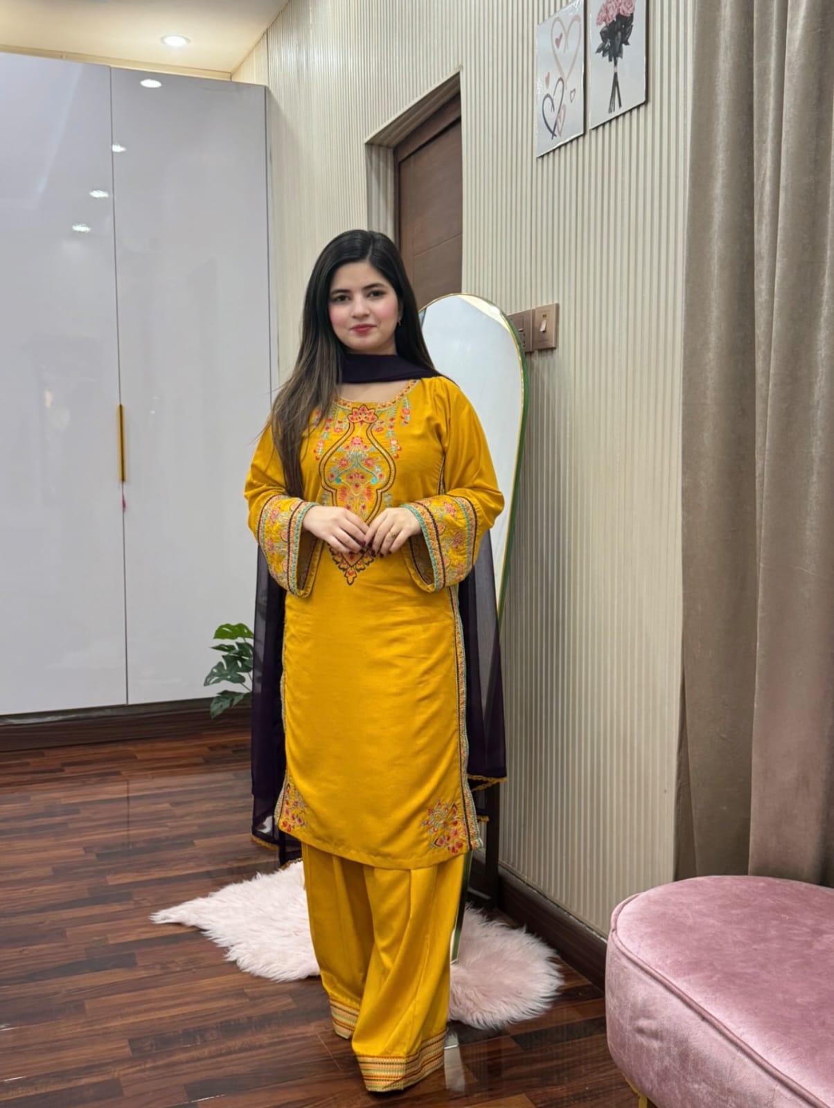 RANGREZA EMBROIDERED 3PC (FARSHI)*