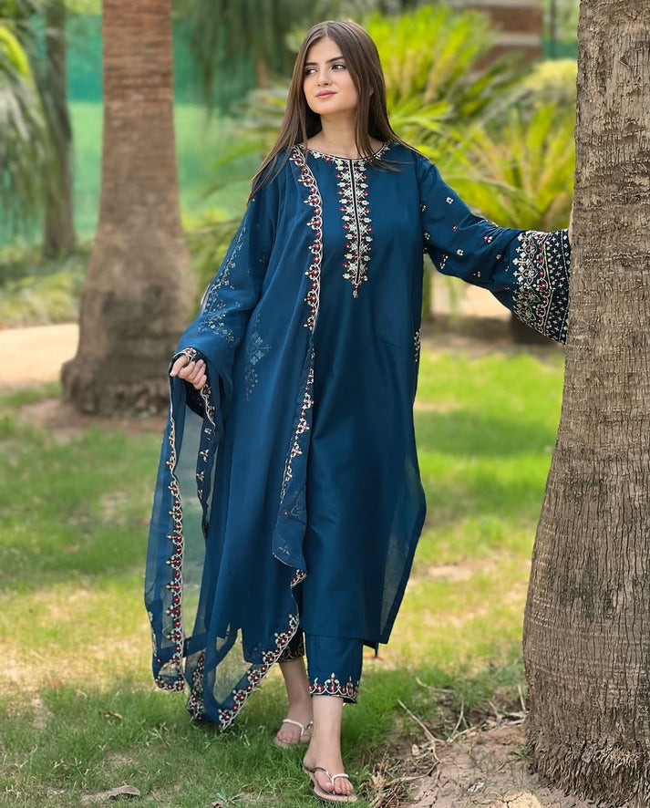 Mashal embroidery 3pc – Multani Threads