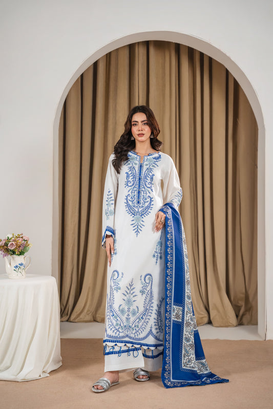 FANA EMBROIDERED 3PC (SHAWL)*