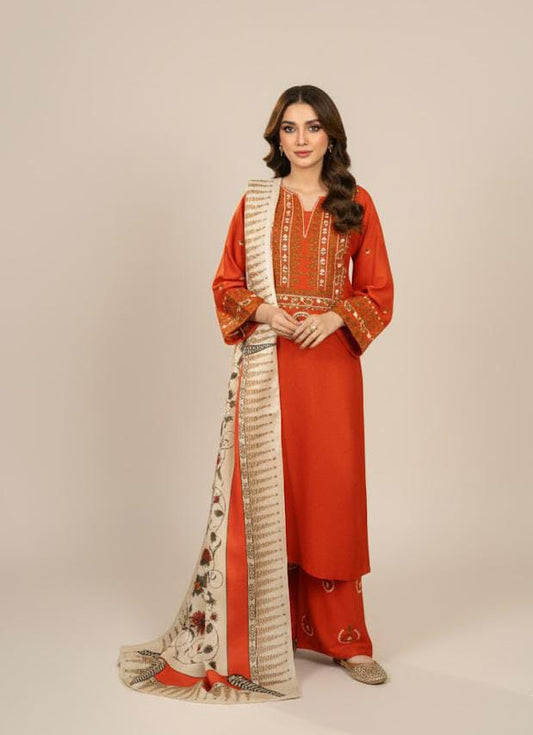 AYAT- 3PC EMBROIDERED WITH*
DIGITAL DUPPATA