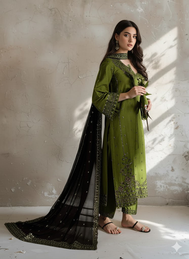 MaYal embroided 3 peice dress