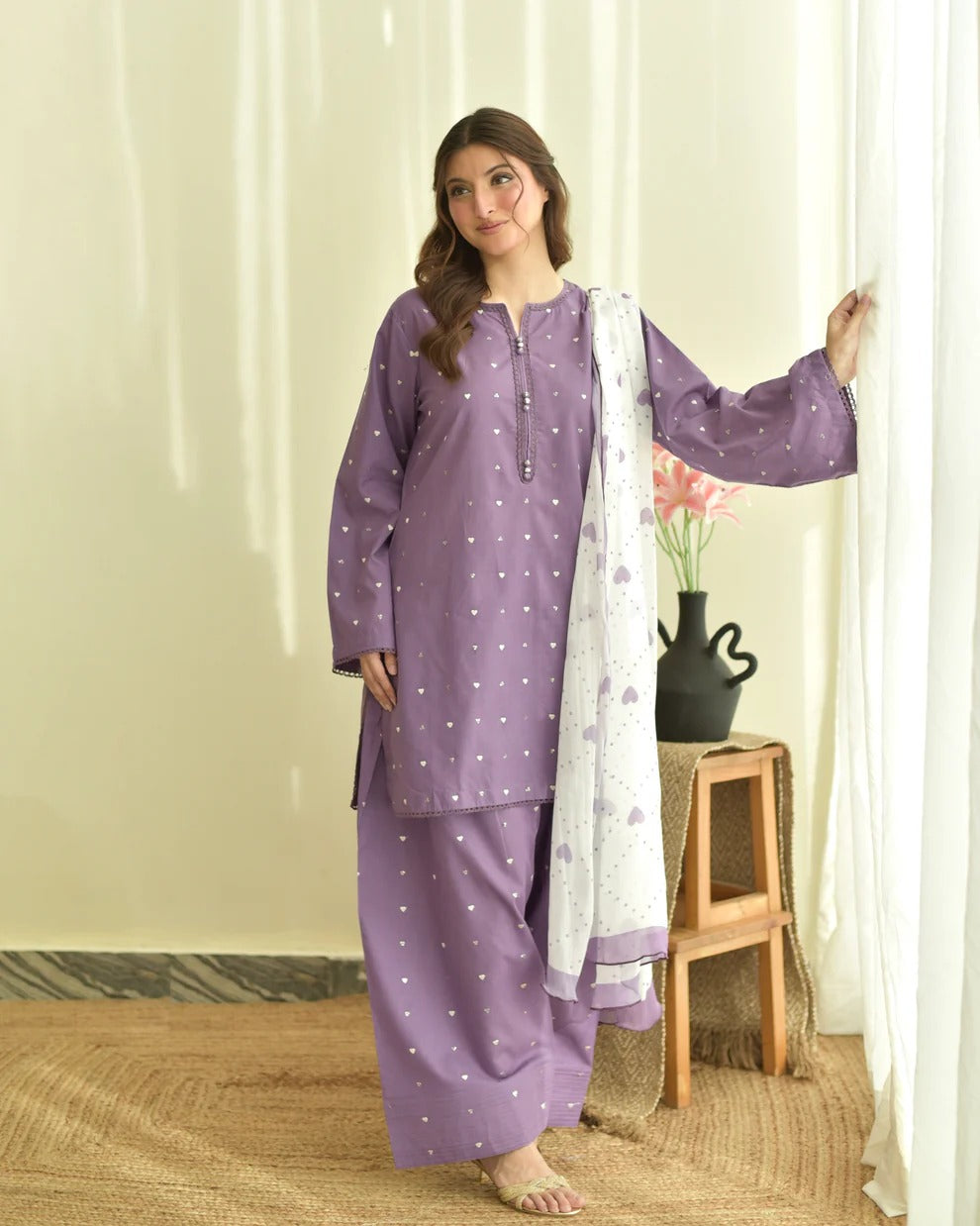 DILARA PURPLE EMBROIDERED 3PC (FARSHI)*