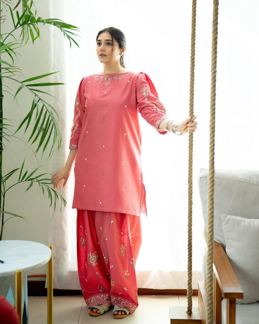 MEHAK EMBROIDERY 2PC (FARSHI)*