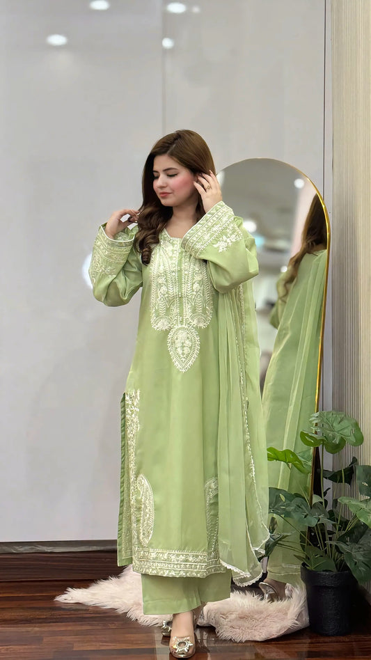 PISTA SAPPHIRE EMBROIDERED 3PC*