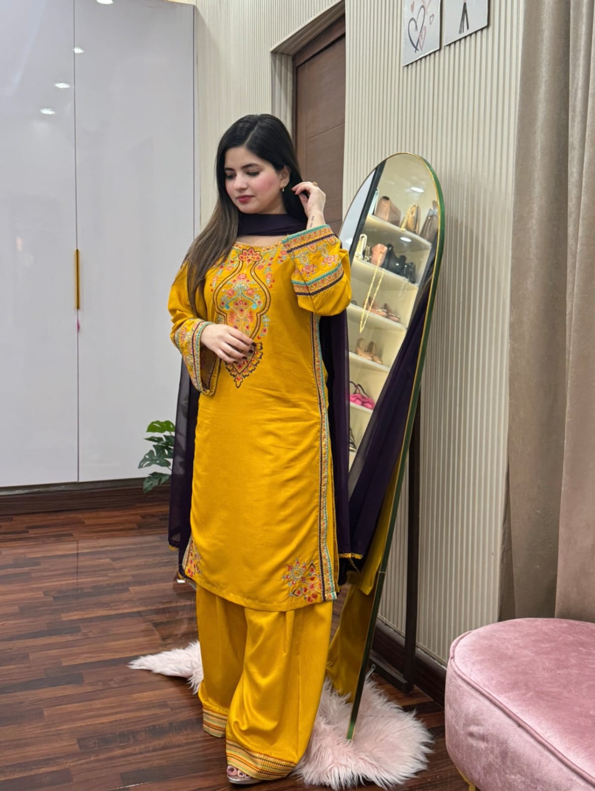 RANGREZA EMBROIDERED 3PC (FARSHI)*