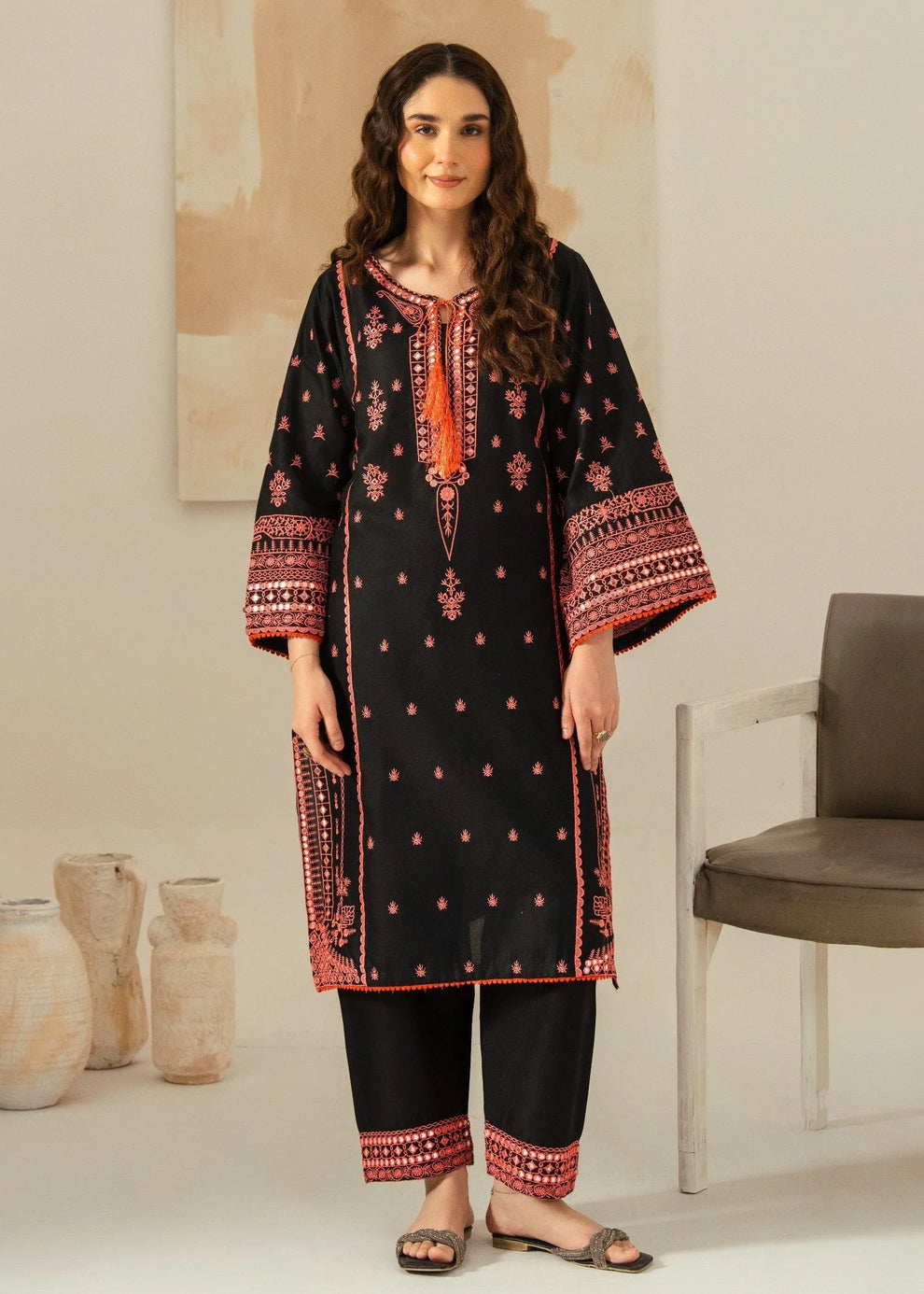 Adab embroidery 2 peice dress
