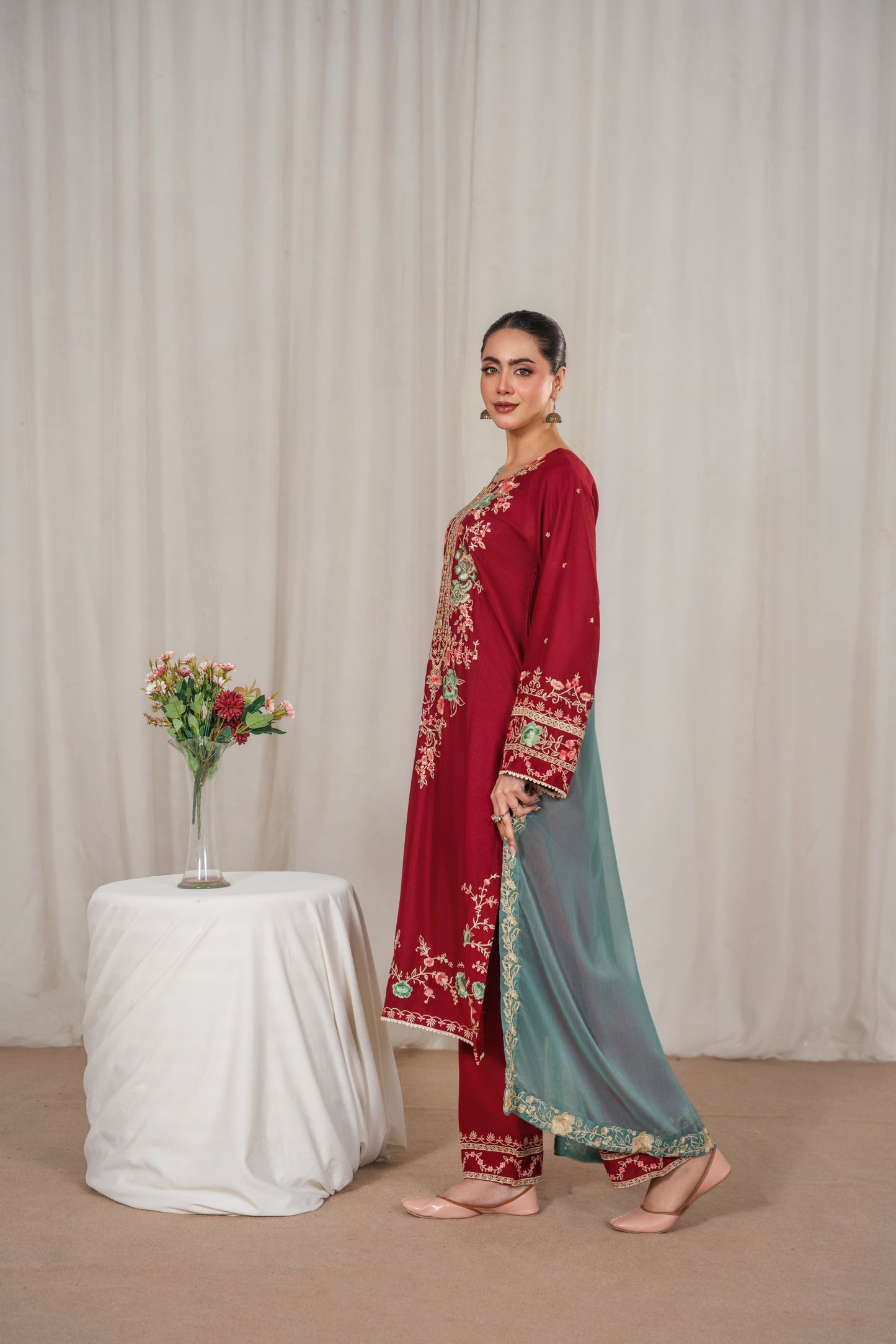 AROHA EMBROIDERED 3PC (DUPPATA