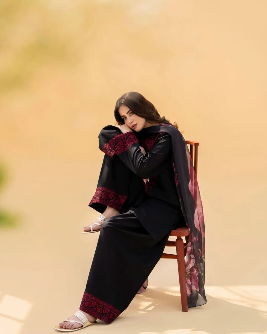 MAHI-NOOR EMBROIDERY  3PC*