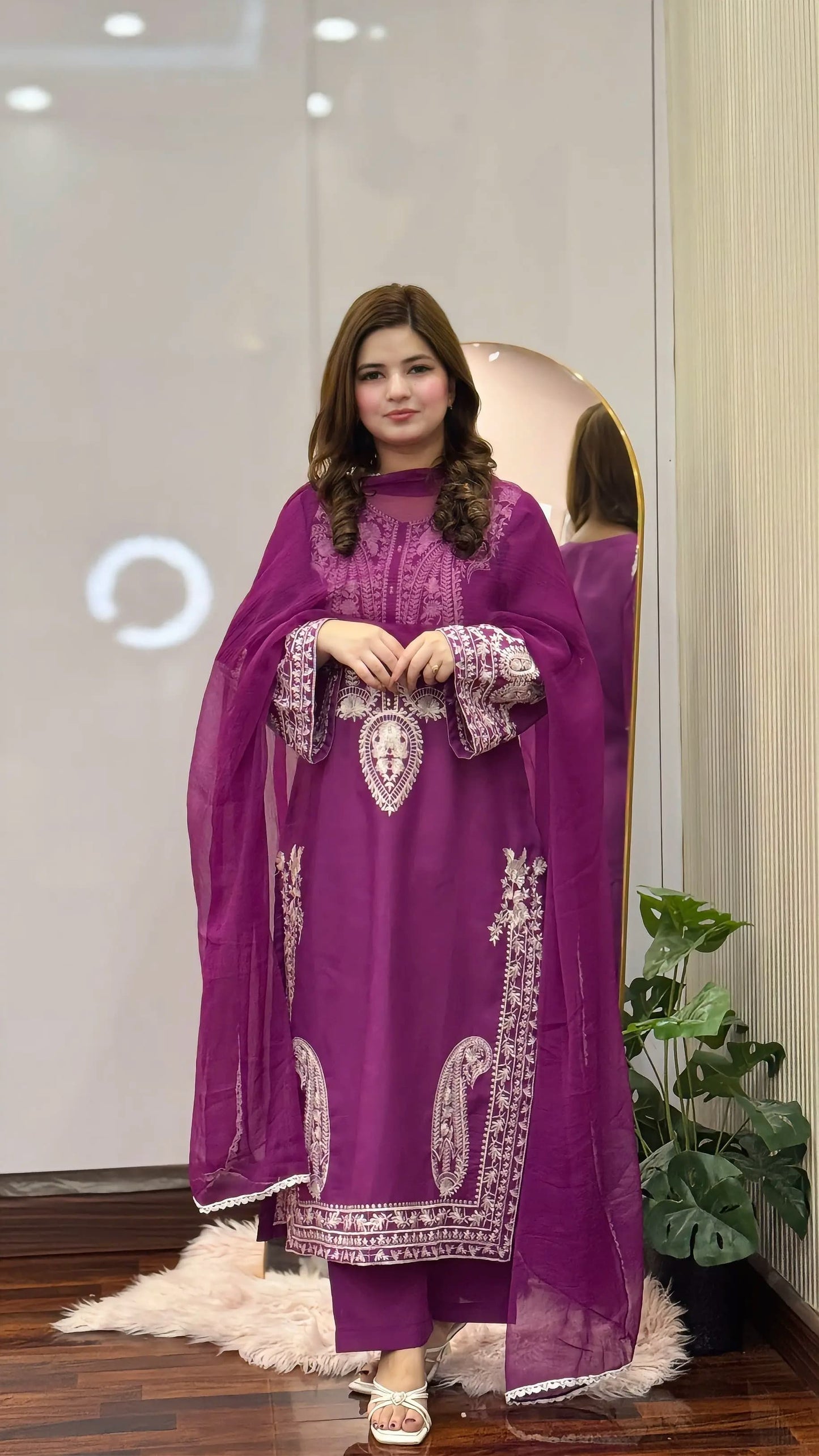 PURPLE SAPPHIRE EMBROIDERED 3PC