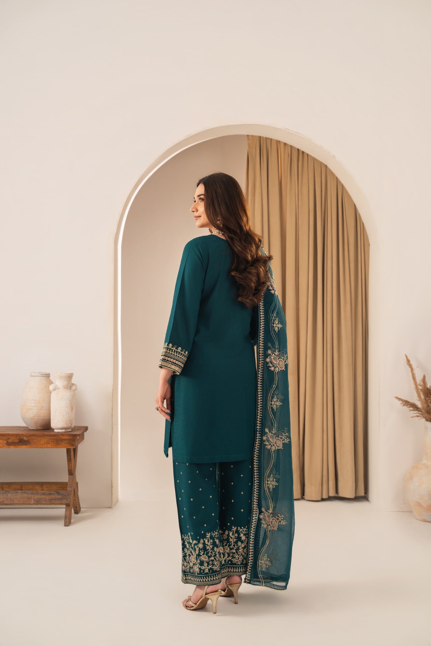 SAFIRA EMBROIDERED 3PC (PLAZO)*