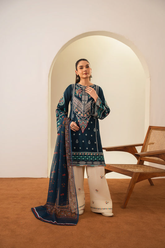 SAJJAL EMBROIDERED 3PC (FARSHI)*