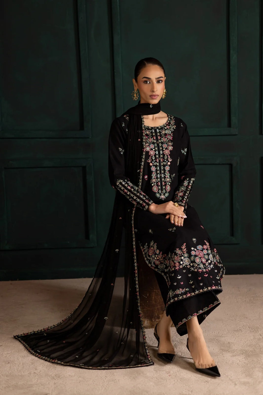 NAYAB EMBROIDERED 3PC*